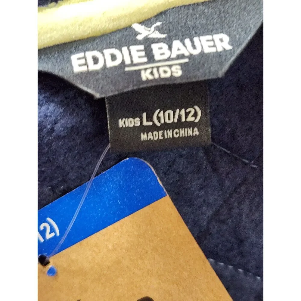 Eddie Bauer Kids Polar Fleece Jacket Large 10/12 Peacoat Blue